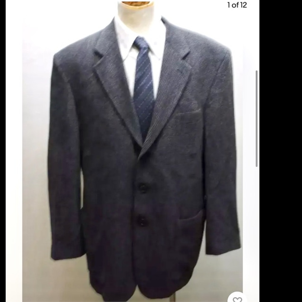 VTG Gianfranco Ferre Studio Men’s Blazer  Black grey 46R 3 Buttons Wool  Italy